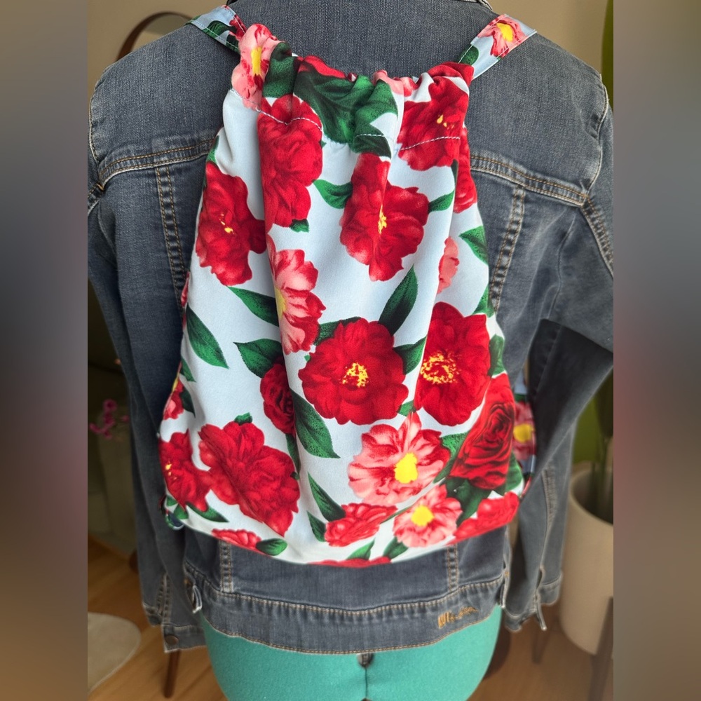 Floral Drawstring Backpack